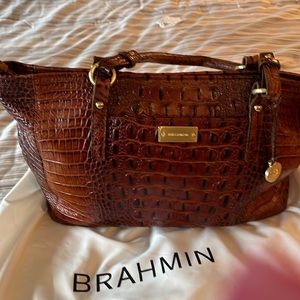 Brahmin leather alligator shoulder tote